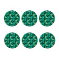 Green Tropical Monstera Pattern Print Coaster Set