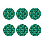 Green Tropical Monstera Pattern Print Coaster Set