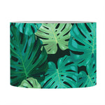 Green Tropical Monstera Pattern Print Drum Lamp Shade