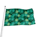 Green Tropical Monstera Pattern Print Flag