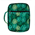 Green Tropical Monstera Pattern Print Front Pocket Bible Bag