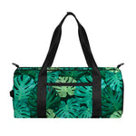 Green Tropical Monstera Pattern Print Gym Bag