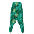Green Tropical Monstera Pattern Print Hammer Pants