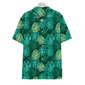 Green Tropical Monstera Pattern Print Hawaiian Shirt