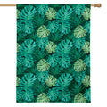 Green Tropical Monstera Pattern Print House Flag