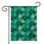 Green Tropical Monstera Pattern Print House Flag