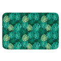 Green Tropical Monstera Pattern Print Indoor Door Mat