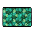 Green Tropical Monstera Pattern Print Kitchen Mat