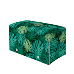 Green Tropical Monstera Pattern Print Leather Tissue Box Cover