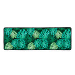 Green Tropical Monstera Pattern Print Long Kitchen Mat