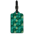 Green Tropical Monstera Pattern Print Luggage Tag