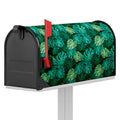 Green Tropical Monstera Pattern Print Mailbox Cover