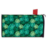 Green Tropical Monstera Pattern Print Mailbox Cover