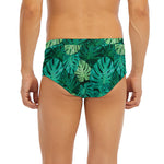Green Tropical Monstera Pattern Print Men's Briefs