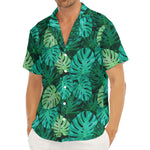 Green Tropical Monstera Pattern Print Men's Deep V-Neck Shirt