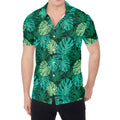 Green Tropical Monstera Pattern Print Men's Shirt