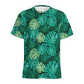 Green Tropical Monstera Pattern Print Men's Athletic T-Shirt