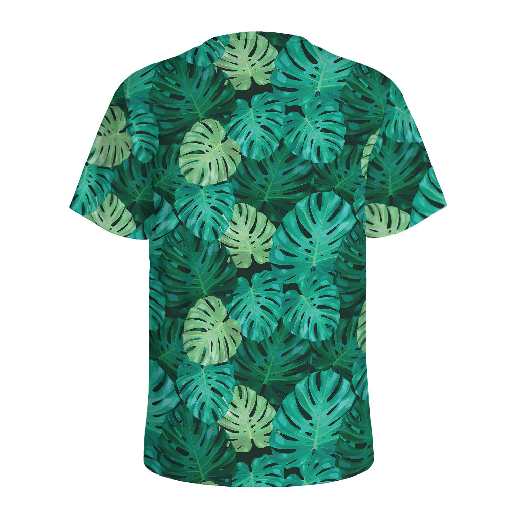 Green Tropical Monstera Pattern Print Men's Sports T-Shirt