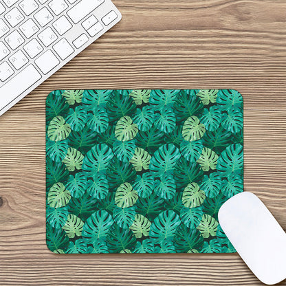 Green Tropical Monstera Pattern Print Mouse Pad