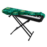 Green Tropical Monstera Pattern Print Piano Keyboard Cover
