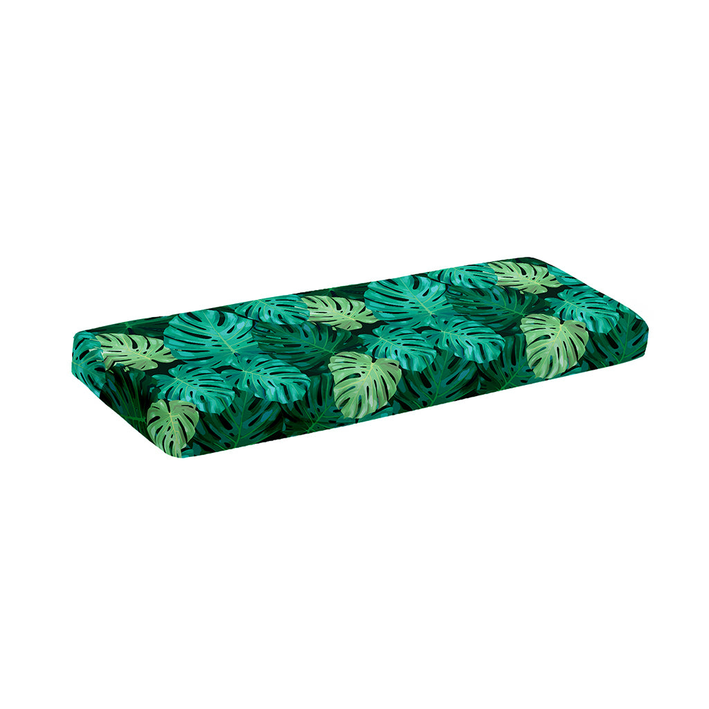 Green Tropical Monstera Pattern Print Piano Keyboard Cover