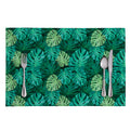Green Tropical Monstera Pattern Print Placemat