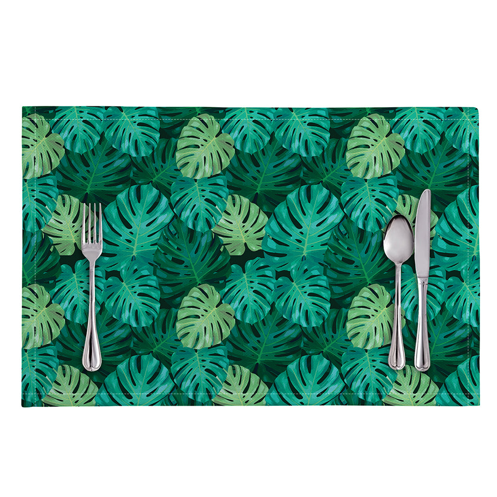 Green Tropical Monstera Pattern Print Placemat
