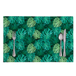 Green Tropical Monstera Pattern Print Placemat