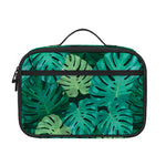 Green Tropical Monstera Pattern Print Portable Lunch Bag