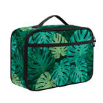 Green Tropical Monstera Pattern Print Portable Lunch Bag