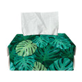 Green Tropical Monstera Pattern Print Rectangle Tissue Box Cover