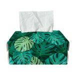 Green Tropical Monstera Pattern Print Rectangle Tissue Box Cover