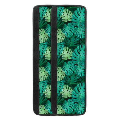 Green Tropical Monstera Pattern Print Refrigerator Handle Covers