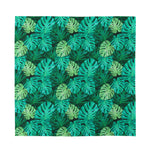 Green Tropical Monstera Pattern Print Silk Bandana