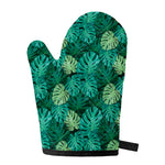 Green Tropical Monstera Pattern Print Single Oven Mitt