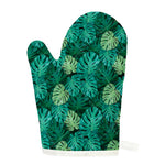Green Tropical Monstera Pattern Print Single Oven Mitt