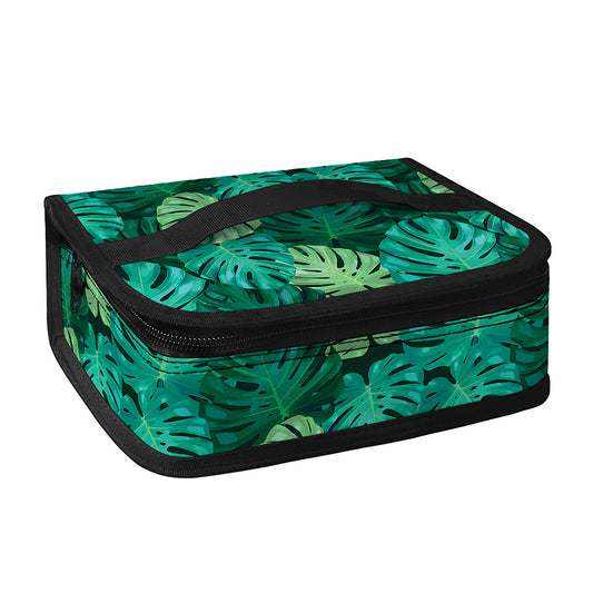 Green Tropical Monstera Pattern Print Small Lunch Bag