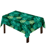 Green Tropical Monstera Pattern Print Tablecloth