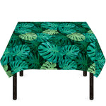 Green Tropical Monstera Pattern Print Tablecloth