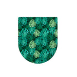 Green Tropical Monstera Pattern Print Toilet Lid Cover