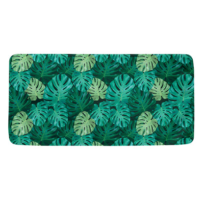 Green Tropical Monstera Pattern Print Towel