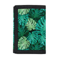 Green Tropical Monstera Pattern Print Trifold Wallet