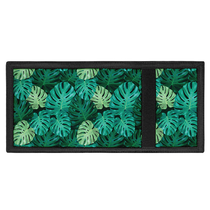 Green Tropical Monstera Pattern Print Trifold Wallet