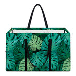 Green Tropical Monstera Pattern Print Utility Tote Bag
