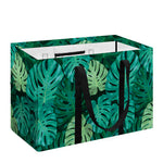Green Tropical Monstera Pattern Print Utility Tote Bag