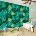 Green Tropical Monstera Pattern Print Wall Sticker