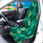 Green Tropical Monstera Pattern Print Waterproof Car Seat Cover