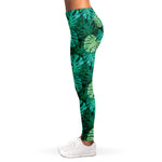 Green Tropical Monstera Pattern Print Women's Leggings