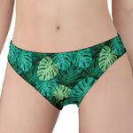 Green Tropical Monstera Pattern Print Women's Panties