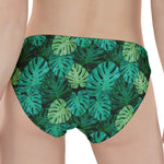 Green Tropical Monstera Pattern Print Women's Panties